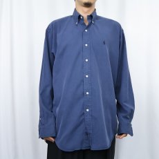 画像2: Ralph Lauren "BLAKE"  HBT シルク×コットン ボタンダウンシャツ NAVY M (2)