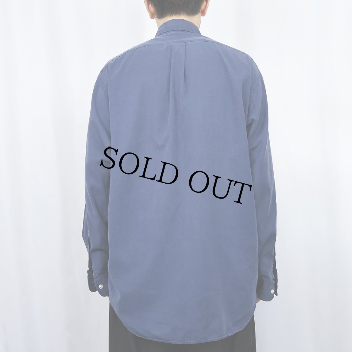 画像3: Ralph Lauren "BLAKE"  HBT シルク×コットン ボタンダウンシャツ NAVY M (3)