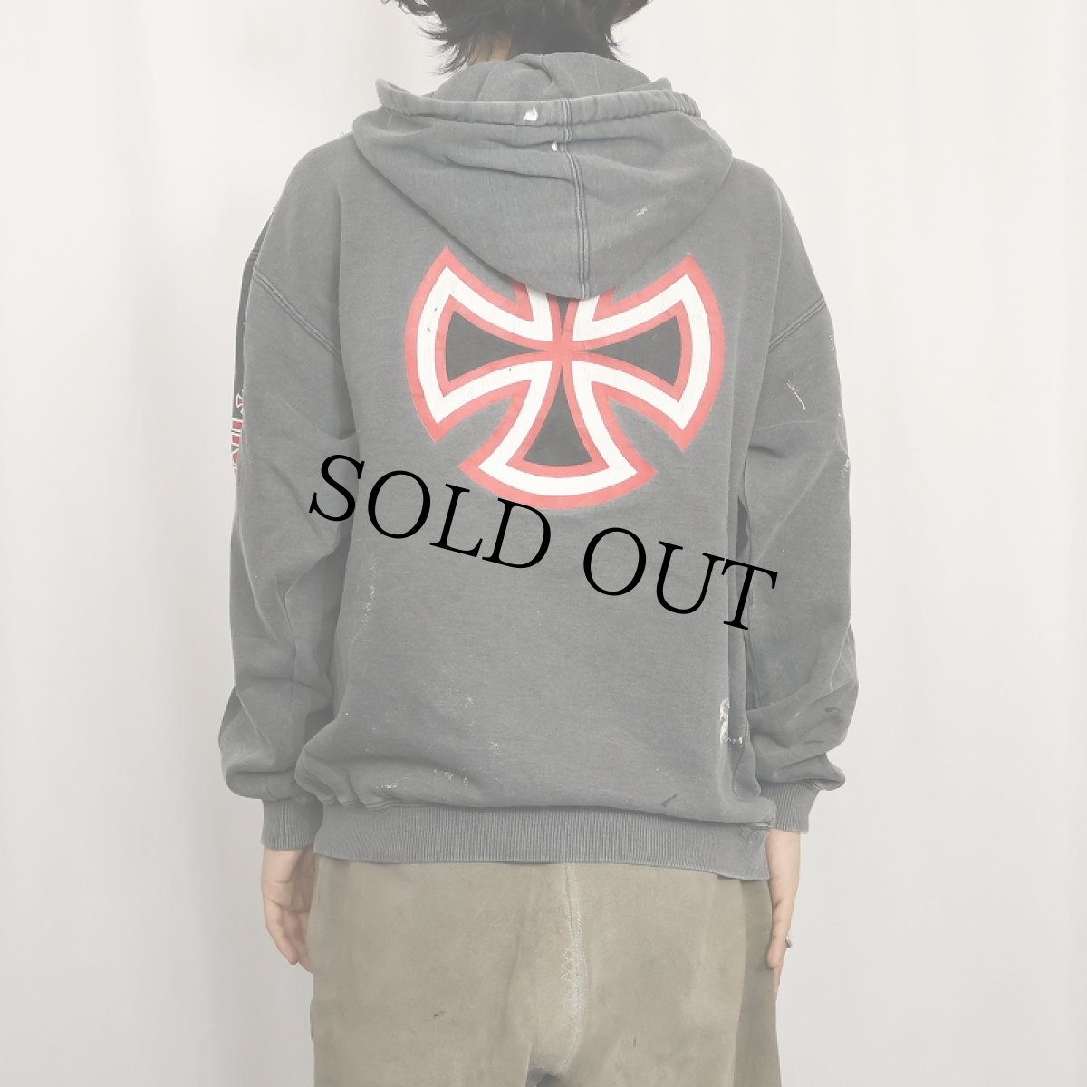 画像4: 90's INDEPENDENT ロゴプリント スウェットフーディー BLACK M (4)