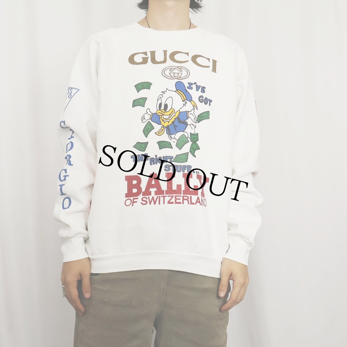 画像3: 80's ブート USA製 "Donald Duck" マルチプリントスウェット XL (3)