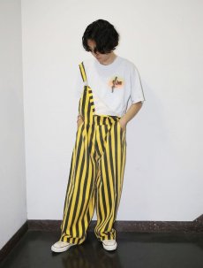 画像1: 90's GAME BIBS ストライプ柄 オーバーオール L (1)