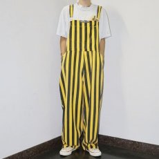 画像4: 90's GAME BIBS ストライプ柄 オーバーオール L (4)