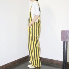 画像5: 90's GAME BIBS ストライプ柄 オーバーオール L (5)