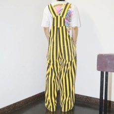 画像6: 90's GAME BIBS ストライプ柄 オーバーオール L (6)