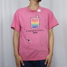 画像2: 2000's STARBUCKS  "STARBUCKS  PRIDE" コーヒーショッププリントTシャツ M (2)