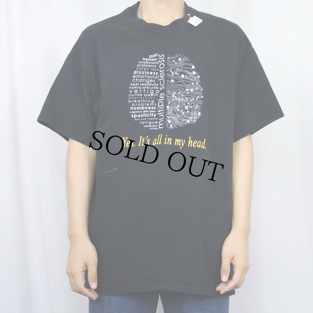 画像2: multiple sclerosis "Yes. It's all in my head" プリントTシャツ BLACK XL (2)