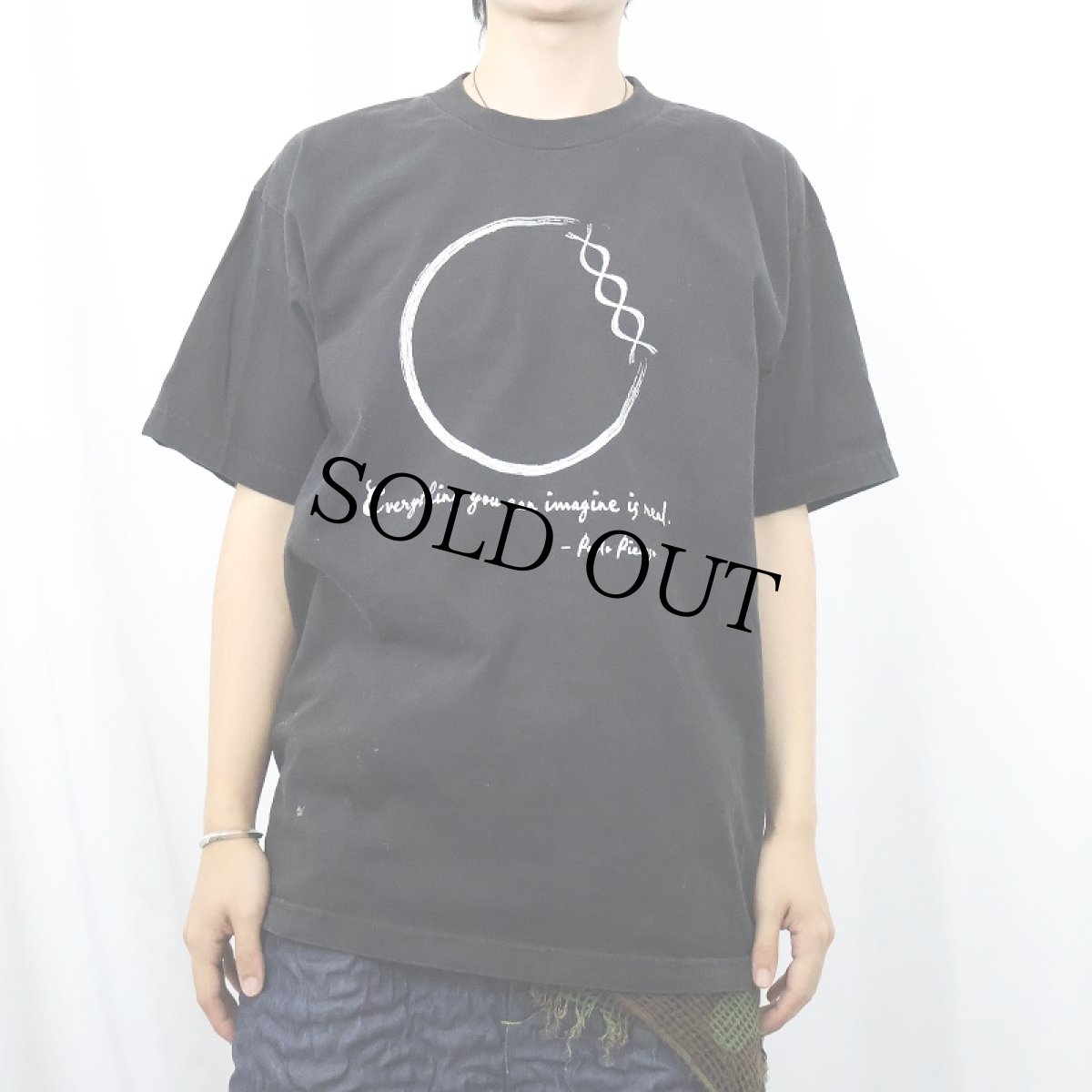 画像2: 90's Pablo Picasso USA製 "Everything you can imagine is real." アートプリントTシャツ BLACK L (2)