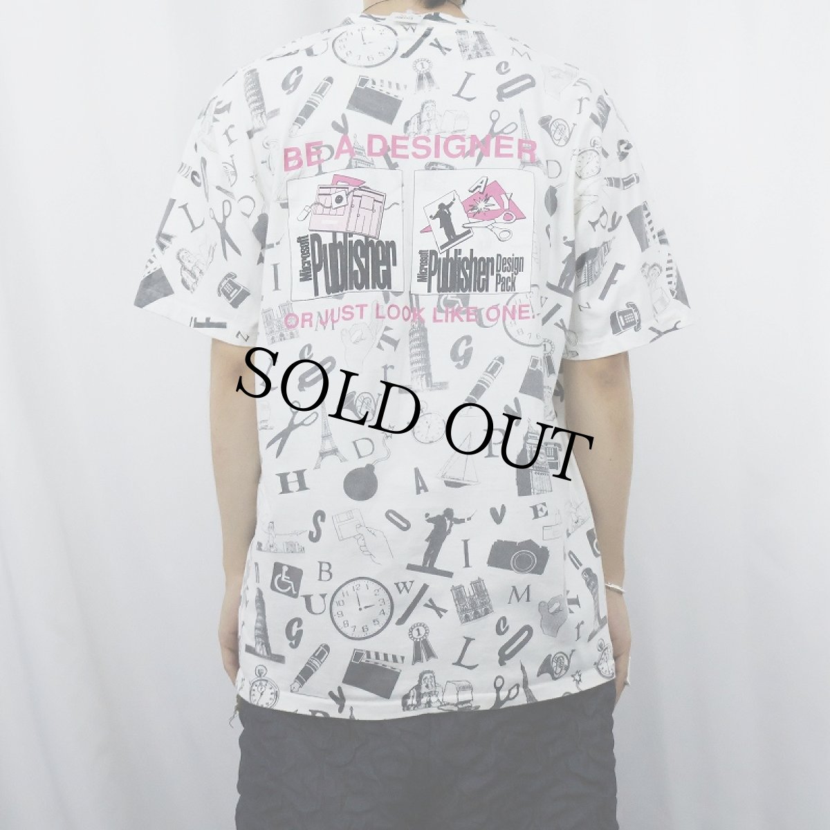 画像4: 90's Microsoft USA製 "Publisher Design Pack" コンピューター企業 マルチプリントTシャツ XL (4)