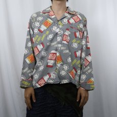 画像2: 90's BRIEFLY STATED "NOT TONIGHT I HAVE A HEADACHE" 解熱鎮痛薬柄 パジャマシャツ M (2)
