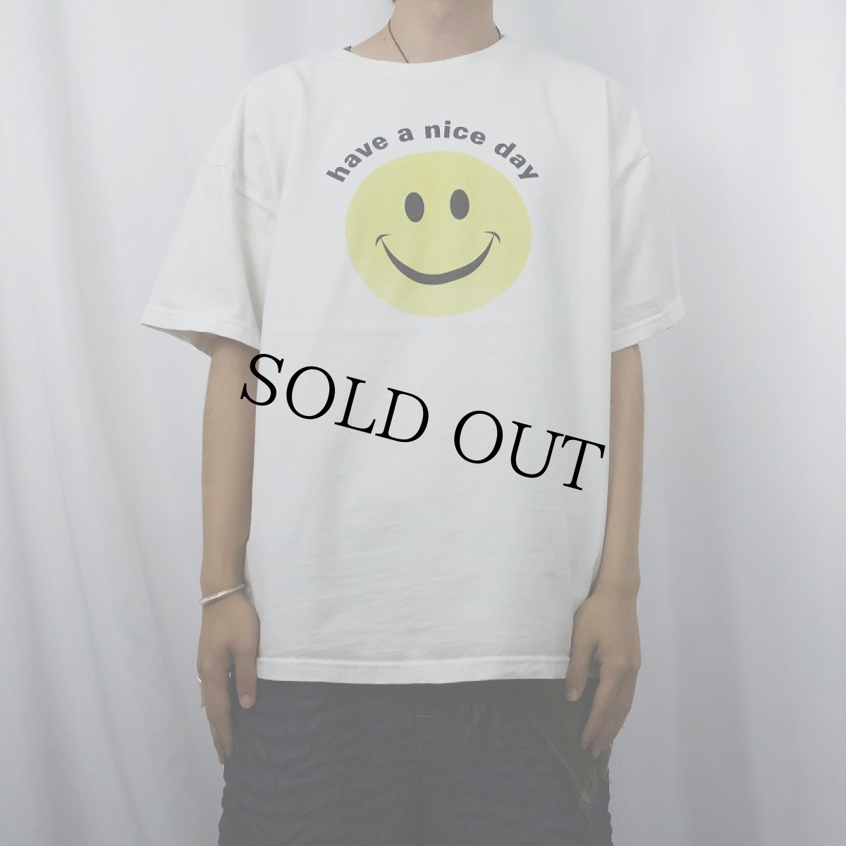 画像3: 90's〜 USA製 "have a nice day asshole" スマイルプリントTシャツ L (3)