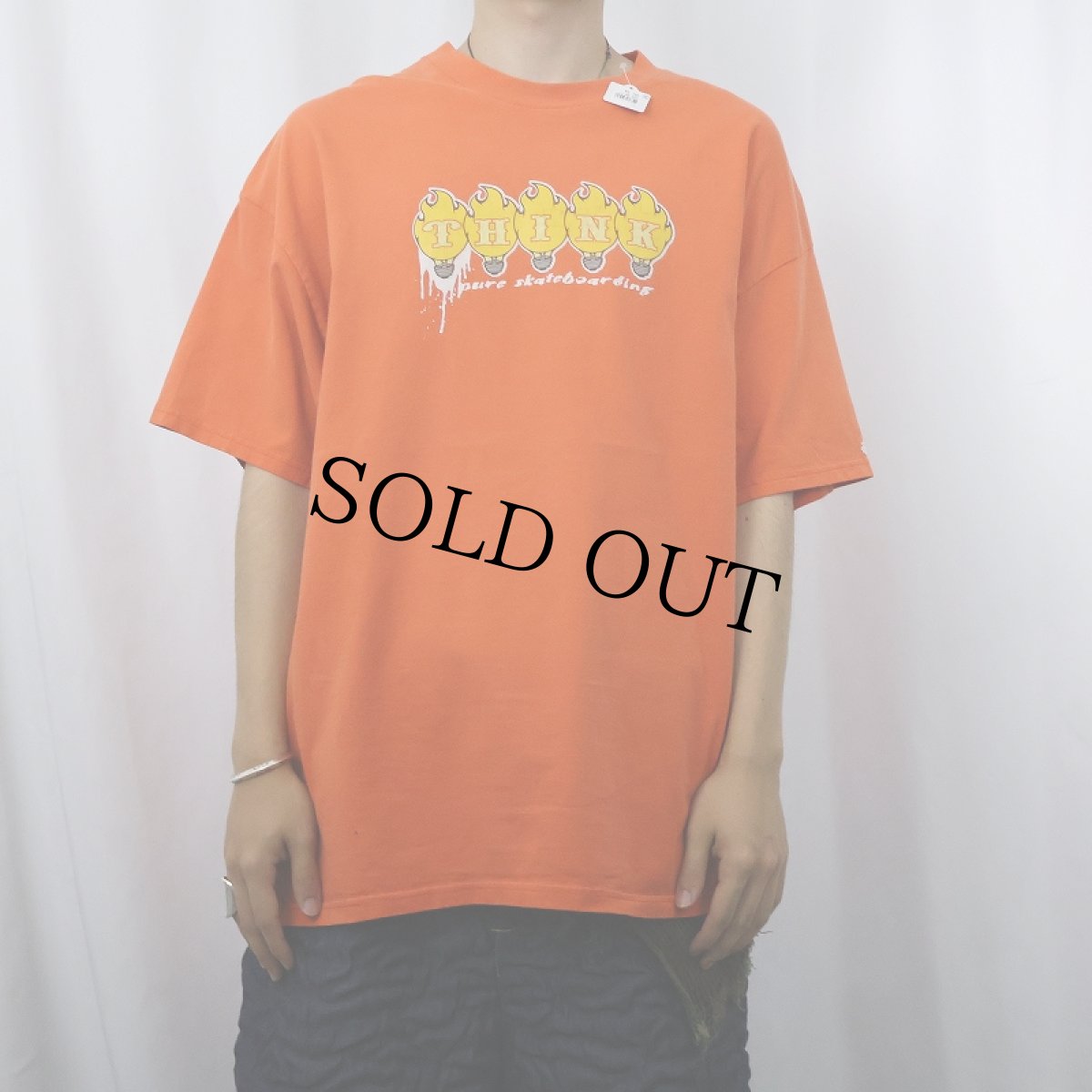 画像2: THINK SKATEBOARDS ロゴプリントTシャツ XL (2)