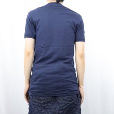 画像3: 80's Sears 無地 ポケットTシャツ NAVY M (3)
