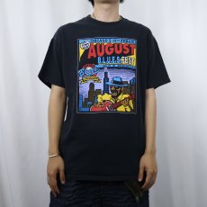 画像2: 90's August Blues Fest USA製 ミュージックフェスティバル プリントTシャツ BLACK L (2)