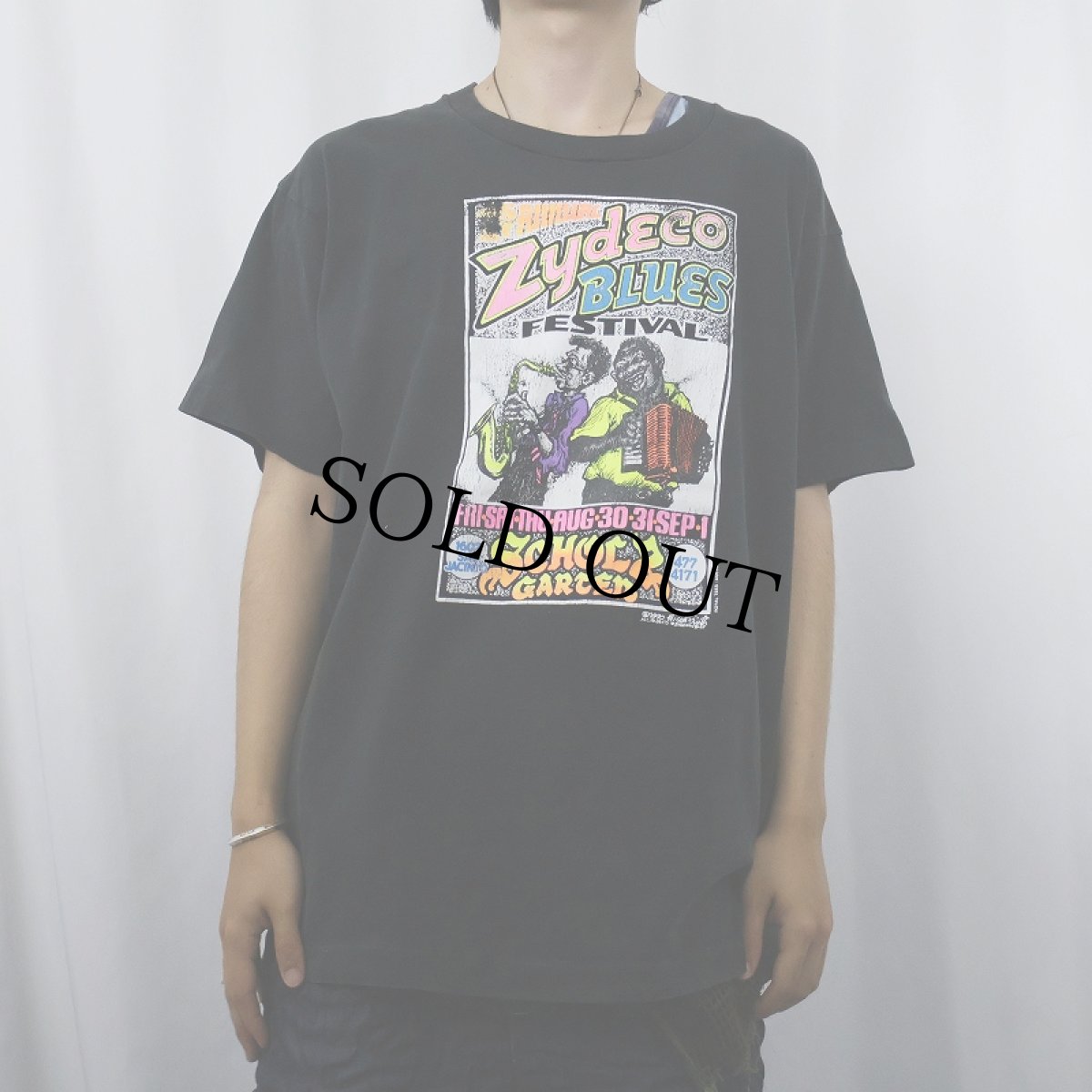 画像2: 90's Zydeco Blues Festival USA製 ミュージックフェスティバル プリントTシャツ BLACK XL (2)