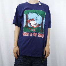 画像2: 90's SNOOPY "MADE IN THE SHADE" キャラクタープリントTシャツ NAVY XL (2)