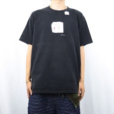 画像2: "my gums are bleeding! fuck!" シュールイラストプリントTシャツ BLACK L (2)