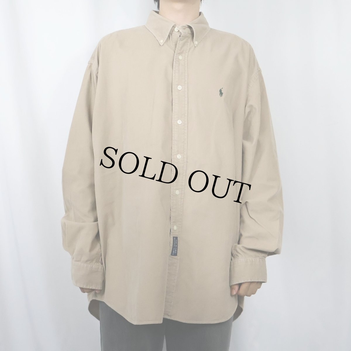 画像2: POLO Ralph Lauren ロゴ刺繍 コーデュロイ ボタンダウンシャツ XL (2)