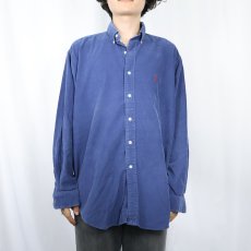 画像2: POLO Ralph Lauren "BLAKE" ロゴ刺繍 コーデュロイ ボタンダウンシャツ M (2)