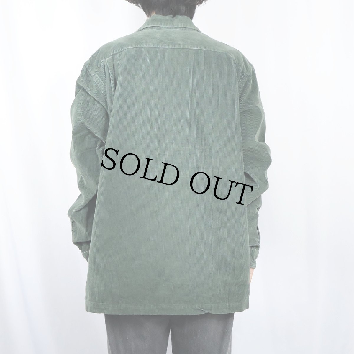 画像3: POLO Ralph Lauren 猫目ボタン コーデュロイオープンカラーシャツ GREEN XXL (3)