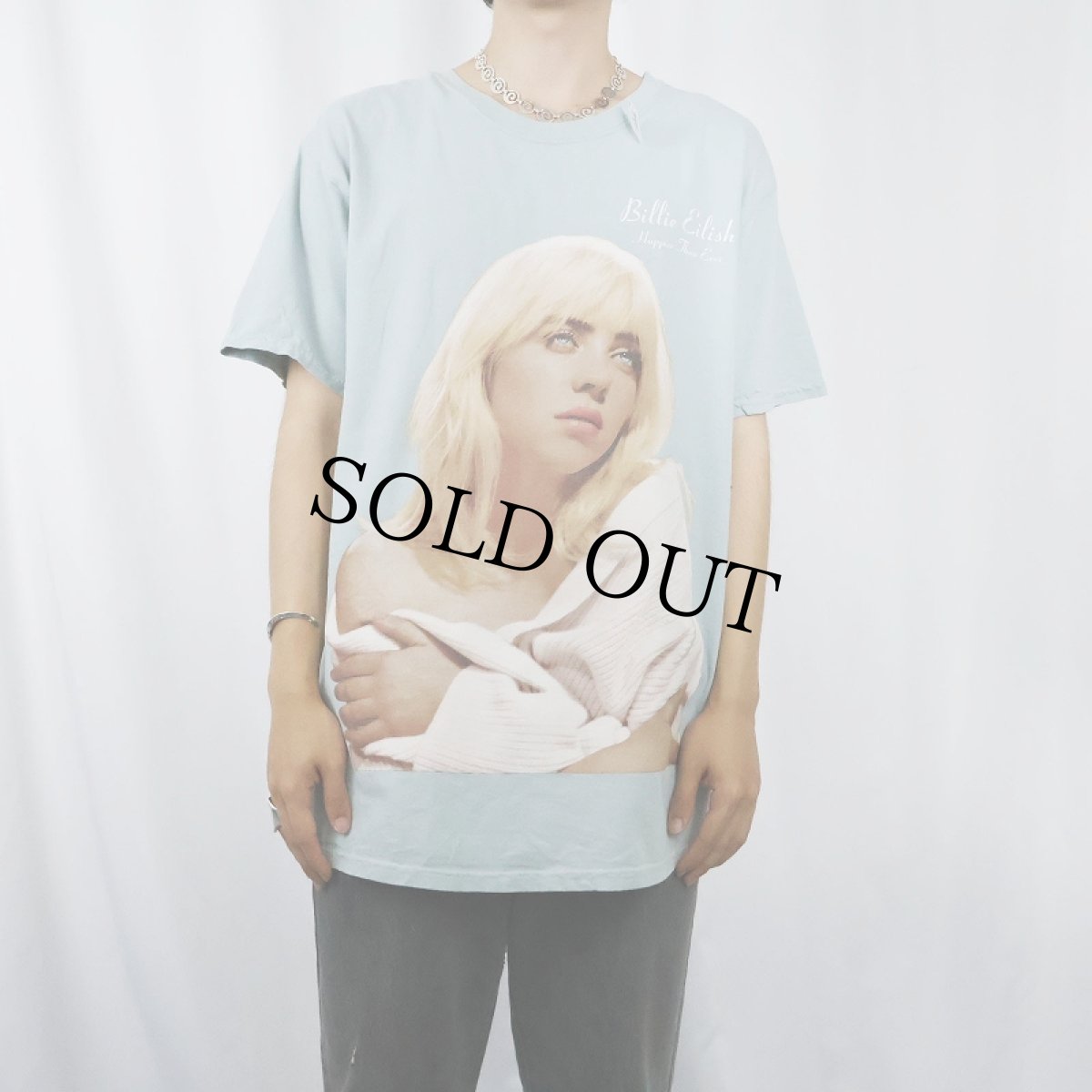 画像2: Billie Eilish "Happier Than Ever" ミュージシャンプリントTシャツ L (2)