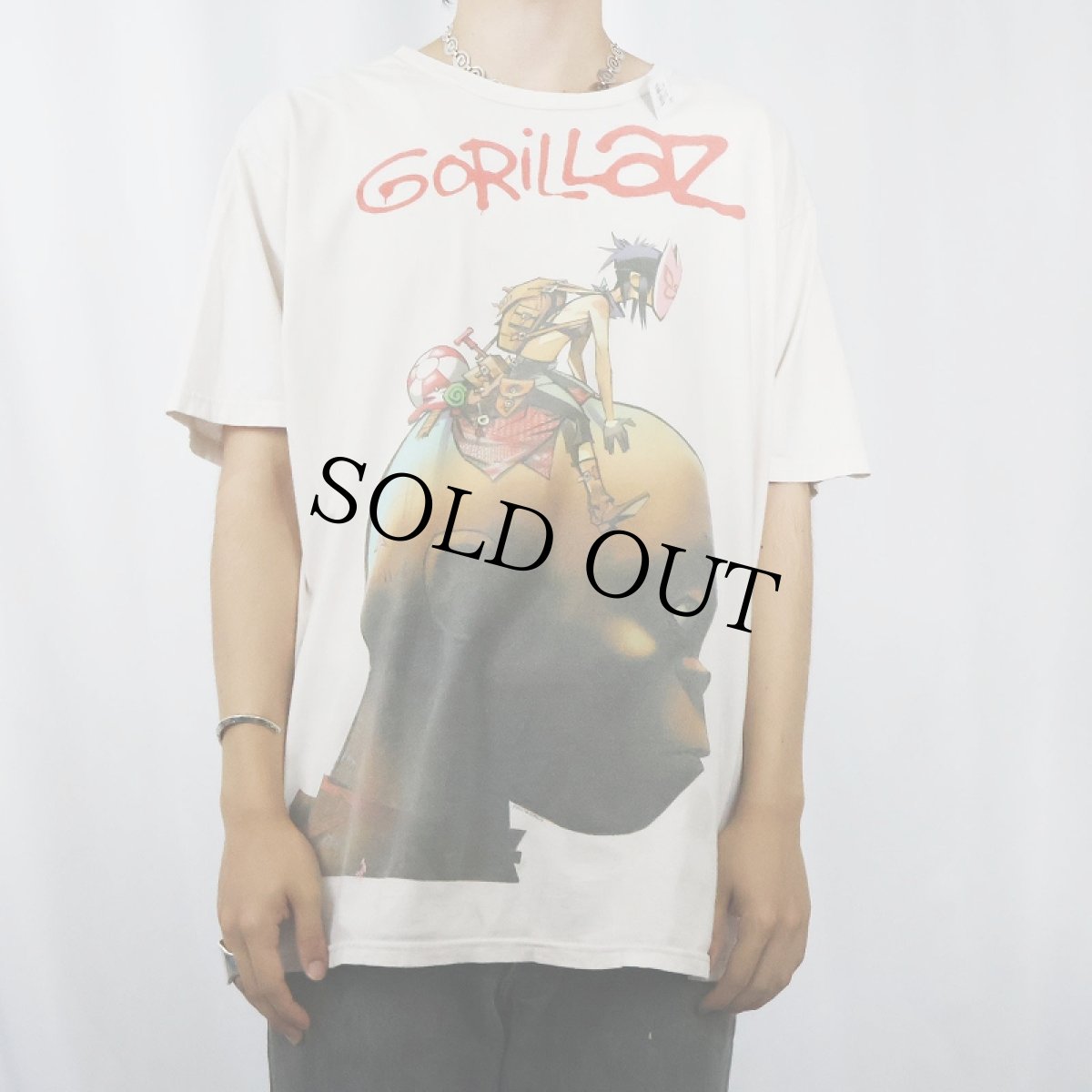 画像2: GORILLAZ ロックバンド タイダイTシャツ XL (2)