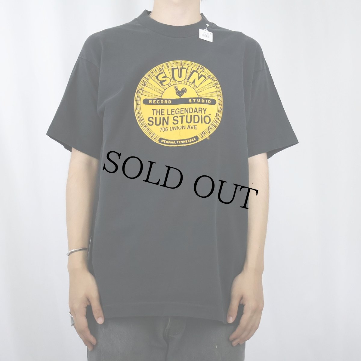 画像2: SUN RECORDS USA製 レコードレーベル プリントTシャツ BLACK L (2)
