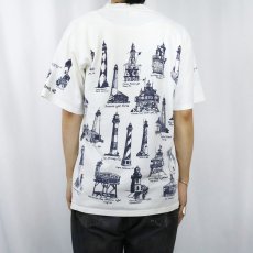 画像3: 90's MICHIGAN RAG CO. USA製 ライトハウス プリントTシャツ L (3)