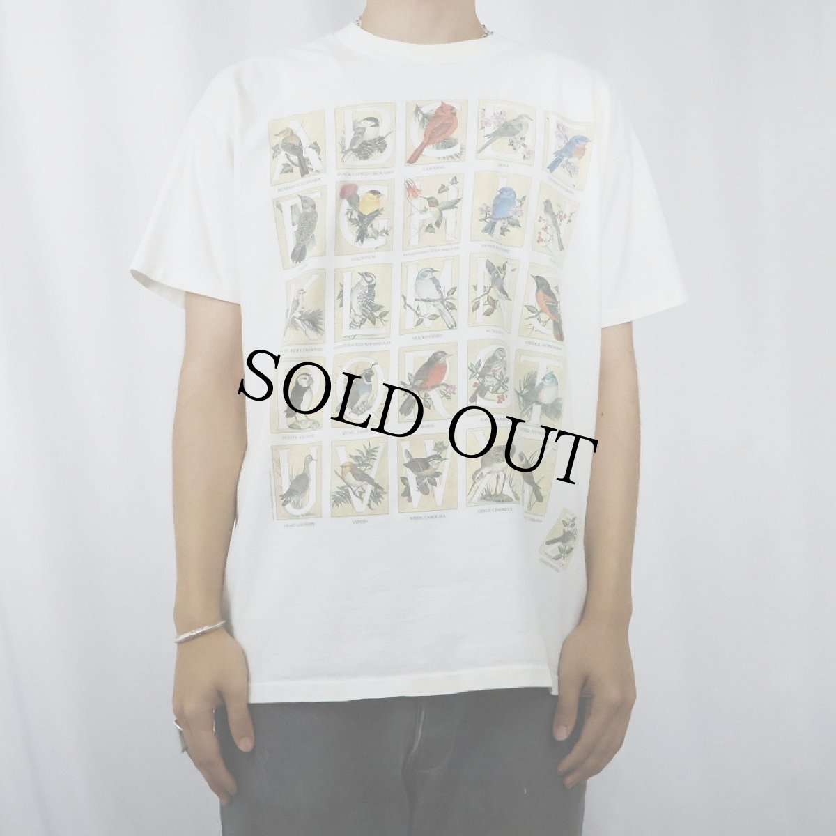 画像2: 90's PLANET THE EARTH USA製 野鳥 プリントTシャツ L (2)