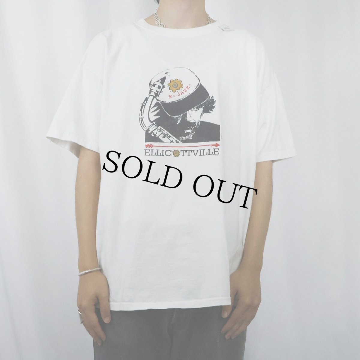 画像2: "E=JAZZ ELLICOTTVILLE" ジャズイベント プリントTシャツ XL (2)