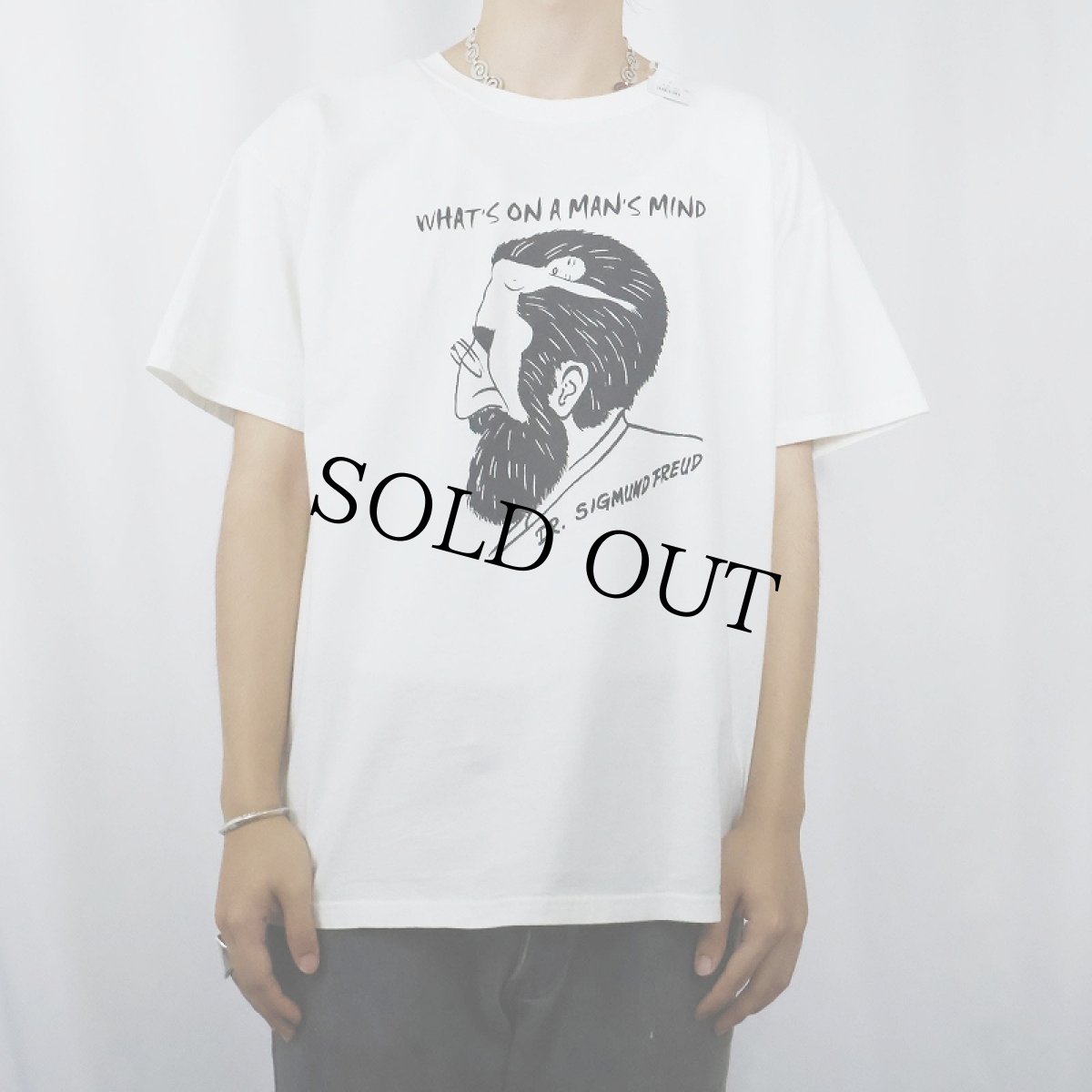 画像2: Sigmund Freud "WHAT'S ON A MAN'S MIND" 騙し絵アートプリントTシャツ (2)