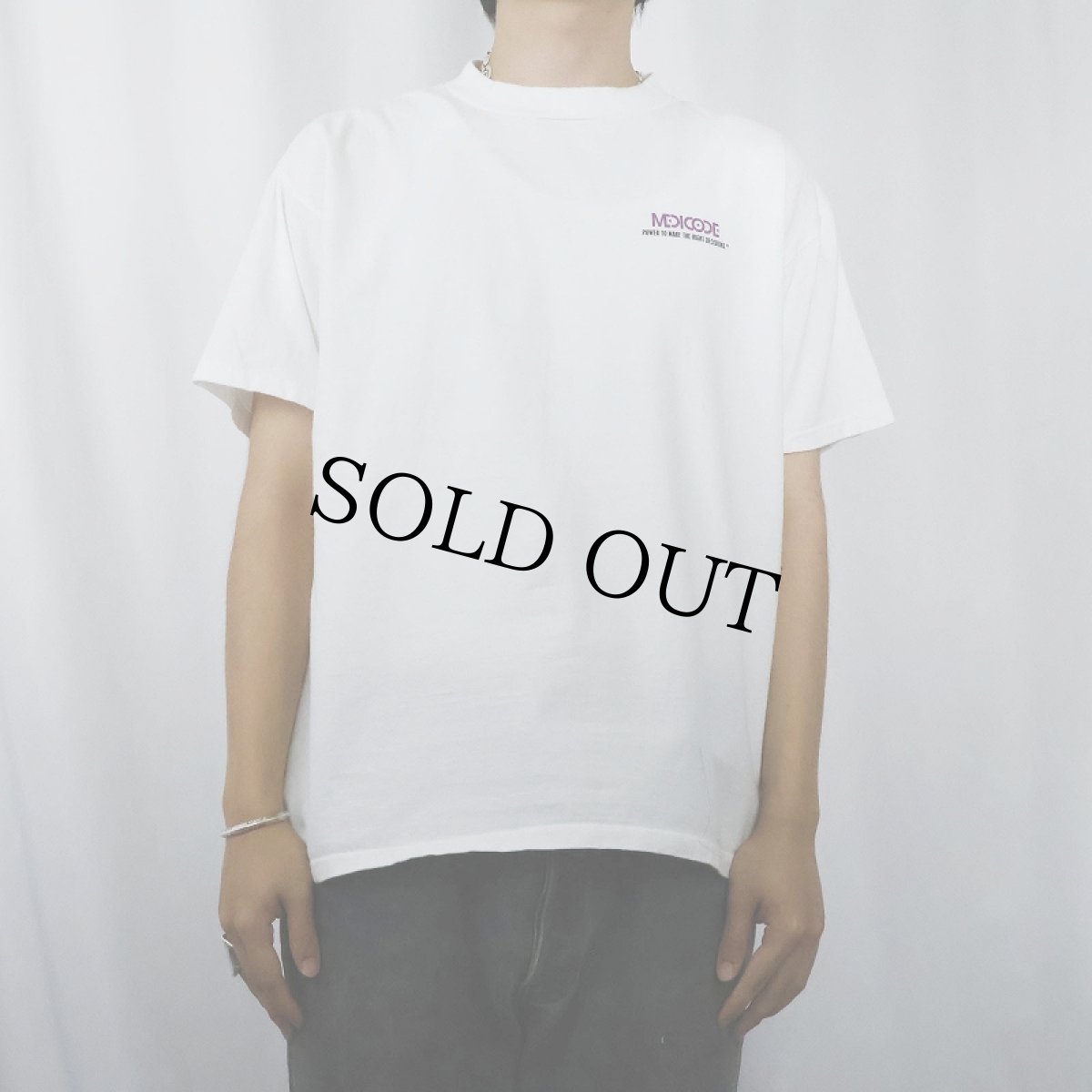 画像2: 90's MEDICODE "Mona Lisa" アートプリント 企業Tシャツ L (2)