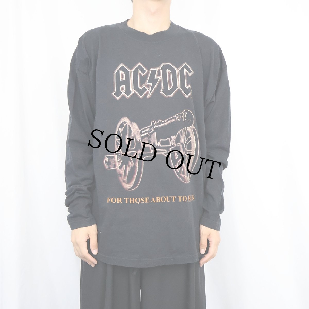 画像3: 90〜2000's AC/DC "FOR THOSE ABOUT TO ROCK" ロックバンドプリントロンT BLACK XL (3)