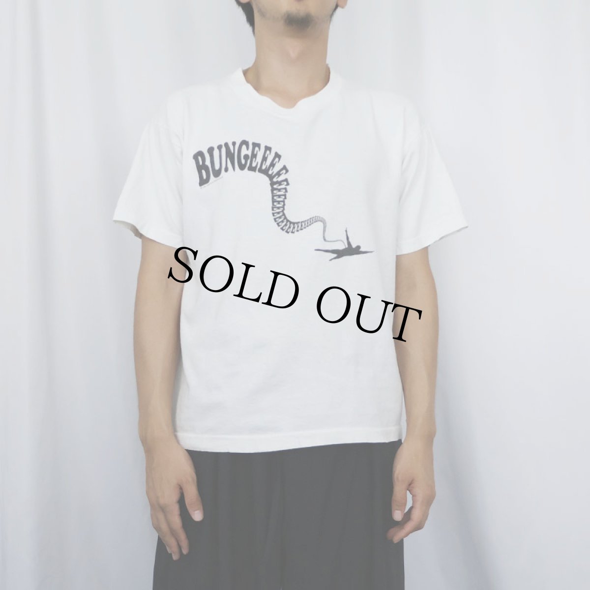 画像3: 90's USA製 "BUNGEE JUMP" ファニーイラストプリントTシャツ L (3)
