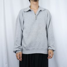 画像2: 90's RUSSELL ATHLETIC USA製 ラインデザイン ハーフジップスウェット XL (2)