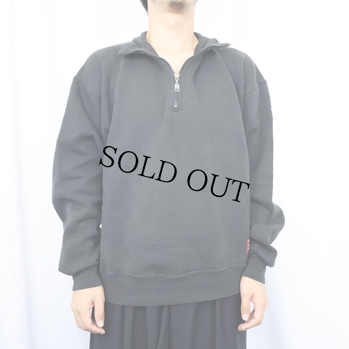 画像2: 90's RUSSELL ATHLETIC USA製 無地 ハーフジップスウェット XL (2)