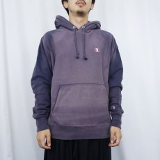 画像2: Champion REVERSE WEAVE 目付き フェードスウェットフーディー NAVY M (2)