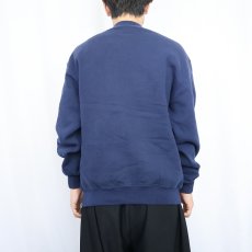 画像3: 90's RUSSELL ATHLETIC USA製 前V 無地スウェット NAVY L (3)