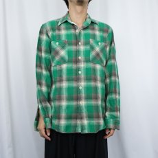 画像2: POLO Ralph Lauren オンブレーチェック柄 ヘビーネルシャツ M (2)