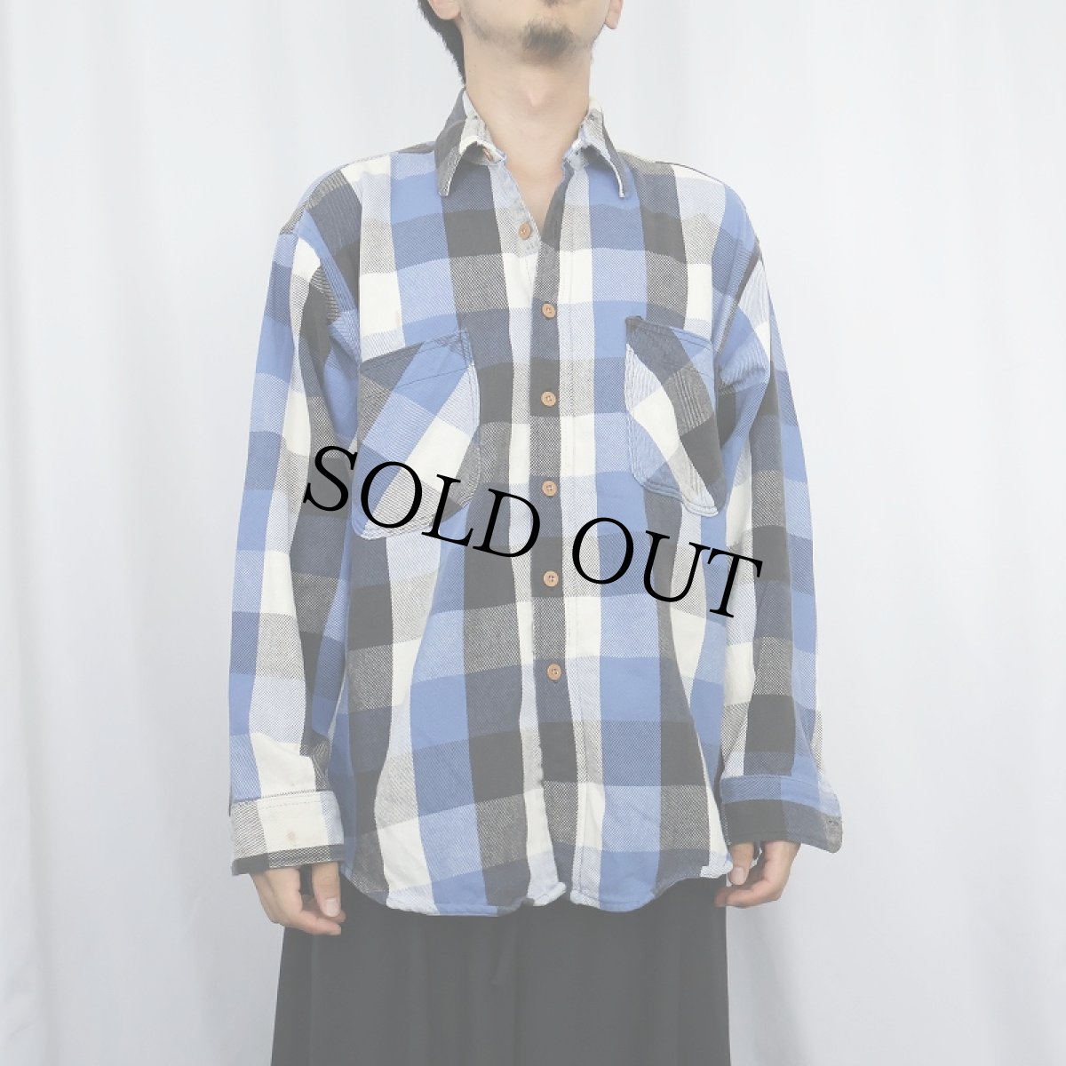 画像2: 90's BIG MAC ブロックチェック柄 ヘビーネルシャツ L (2)