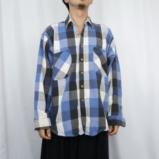 画像2: 90's BIG MAC ブロックチェック柄 ヘビーネルシャツ L (2)