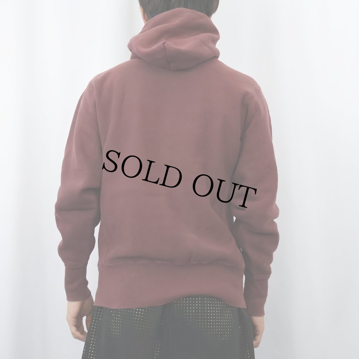 画像3: 70〜80's Champion REVERSE WEAVE 赤単色タグ USA製 "BSC CC" ラバープリントスウェットフーディー M (3)