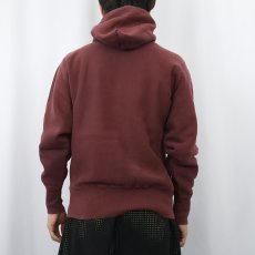 画像3: 70〜80's Champion REVERSE WEAVE 赤単色タグ USA製 "BSC CC" ラバープリントスウェットフーディー M (3)