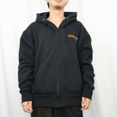 画像2: 90's CAMBER USA製 "LIUNA! LOCAL 3 Feel the Power" 裏サーマル スウェットジップパーカー BLACK XL (2)