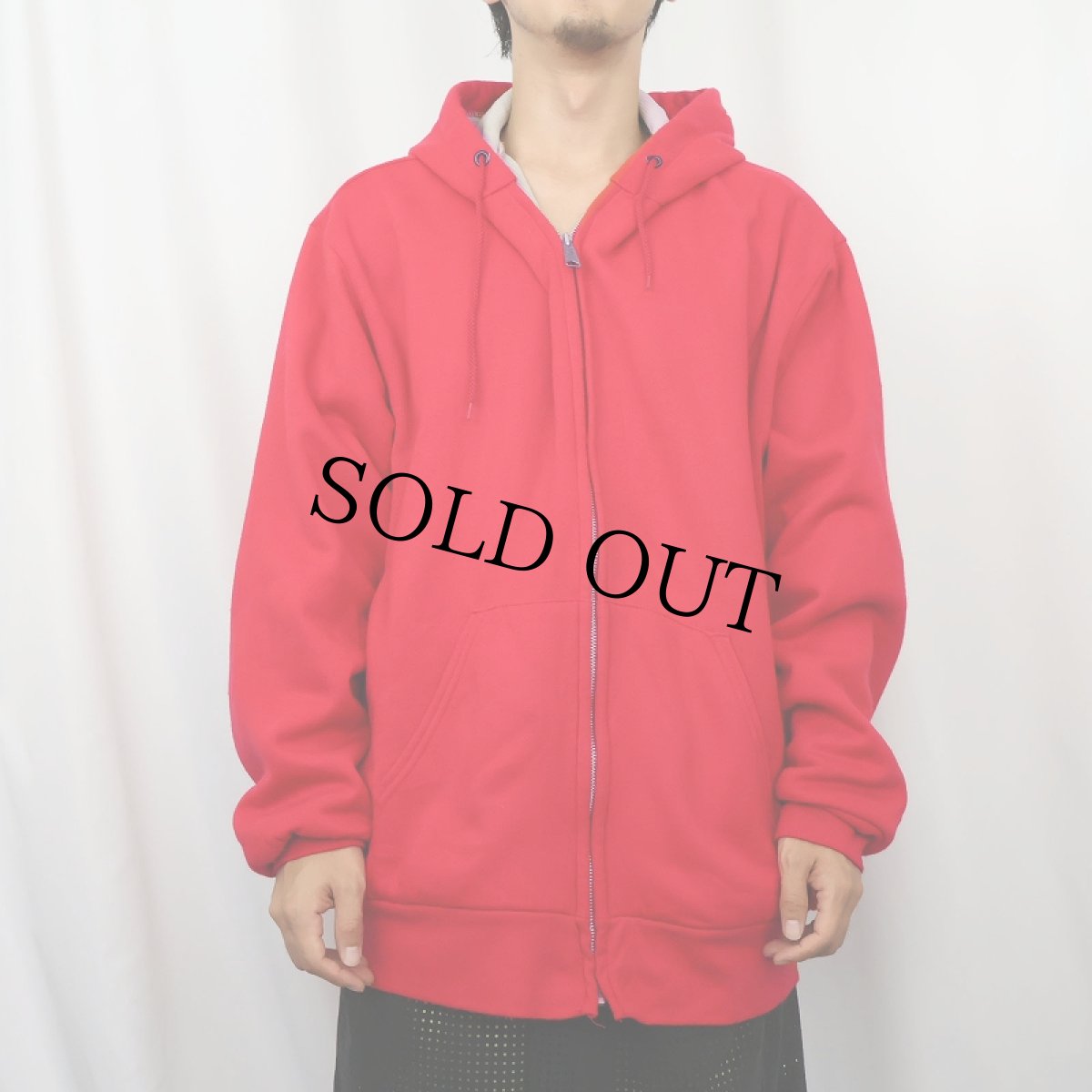 画像2: 90's MULESKINS USA製 裏サーマル スウェットジップパーカー  (2)