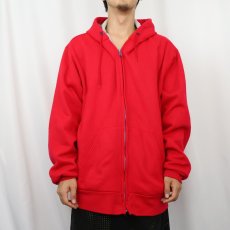 画像2: 90's MULESKINS USA製 裏サーマル スウェットジップパーカー  (2)