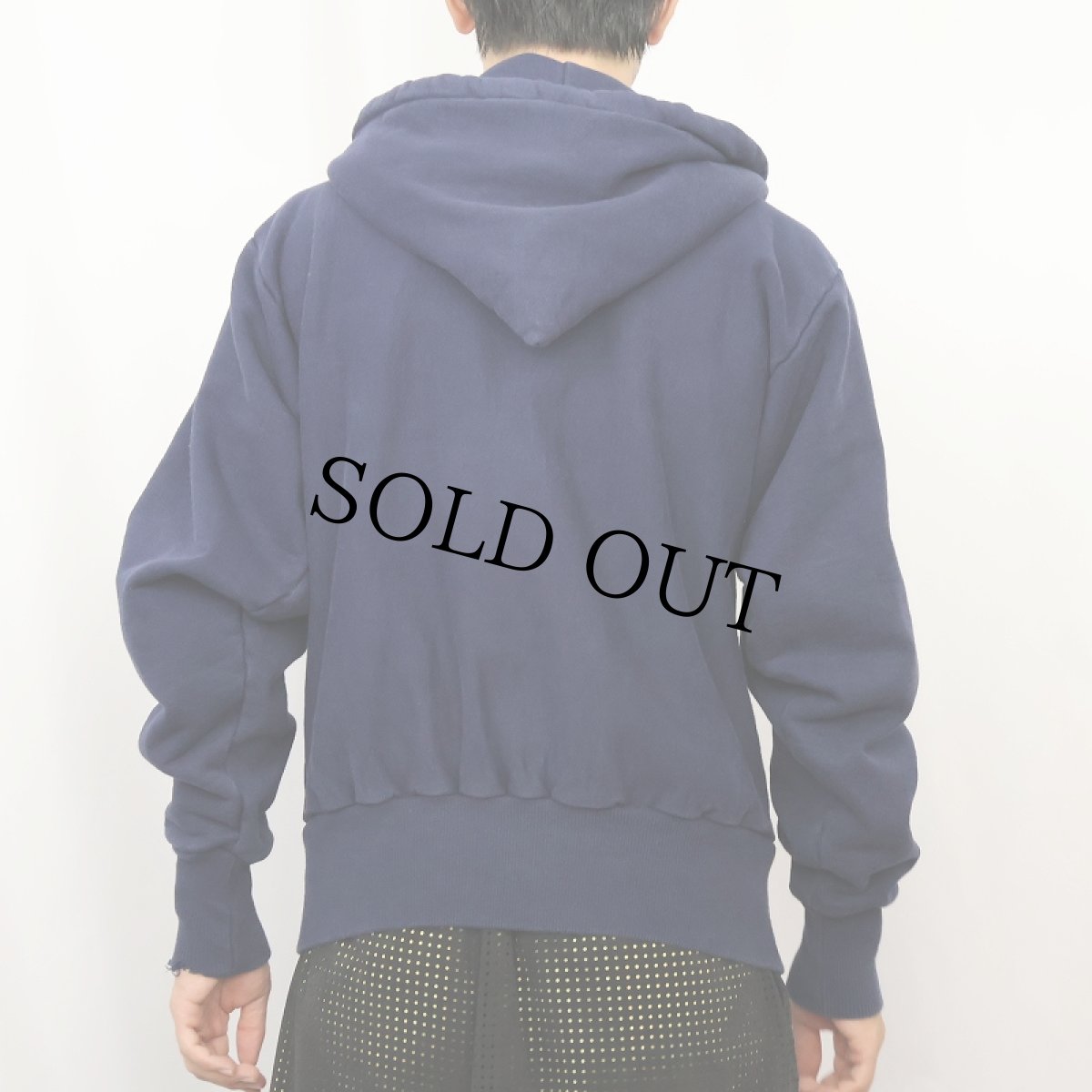 画像3: 90's CAMBER USA製 裏サーマル スウェットジップパーカー NAVY M (3)