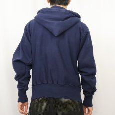 画像3: 90's CAMBER USA製 裏サーマル スウェットジップパーカー NAVY M (3)