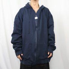 画像2: KINGSIZE 裏サーマル スウェットジップパーカー NAVY 4XL (2)