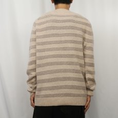 画像3: SAKS FIFTH AVENUE ボーダー柄 カシミアニットセーター L (3)