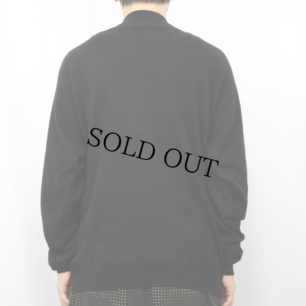 画像3: モックネック カシミアニットセーター BLACK M (3)